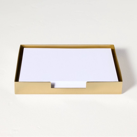 NWT Hearth & Hand - Brass Note Tray with Stationary - Picture 1 of 5